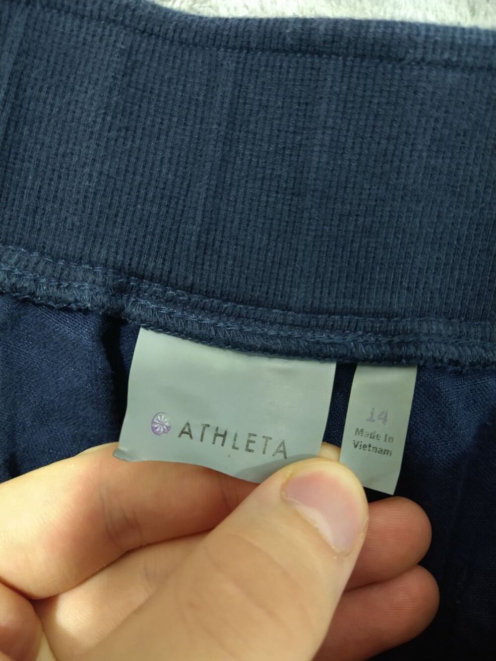 Athleta Cabo Pants Womens 14 Navy Blue Linen Wide Leg Pull On Mid Rise Beachy - Picture 7 of 10
